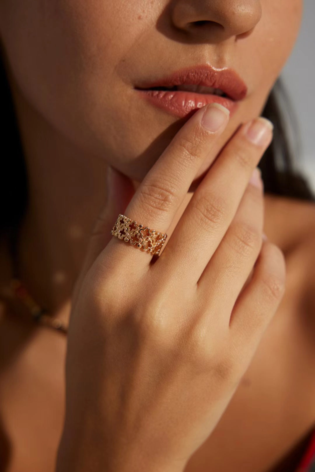 FirstMeet Four-leaf Clover Ring