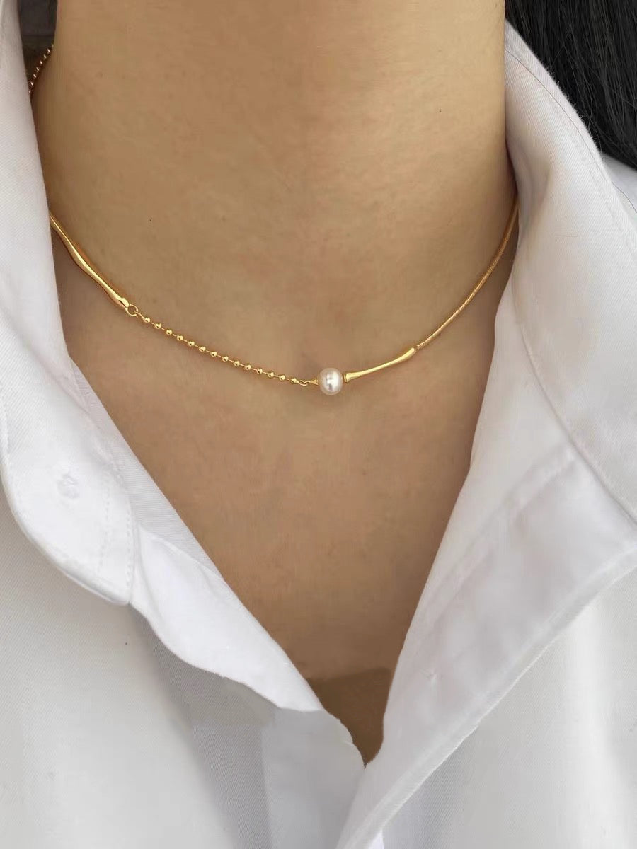 FirstMeet Fresh Water Pearl Necklace