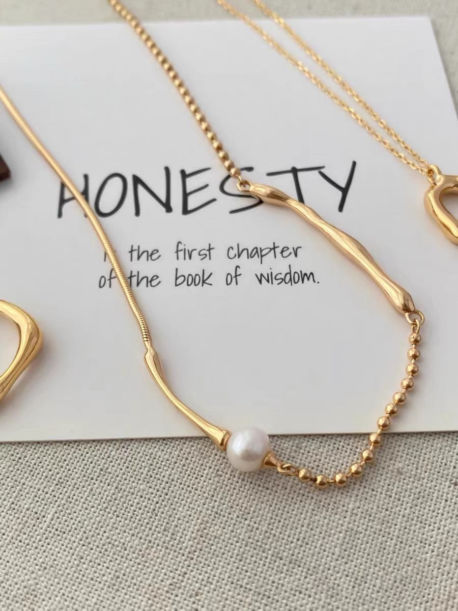 FirstMeet Fresh Water Pearl Necklace