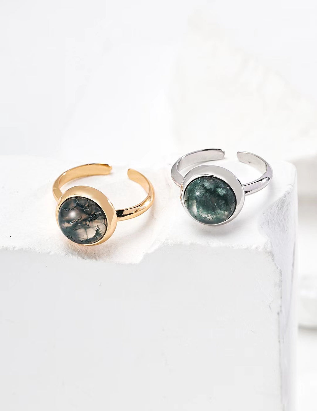 FirstMeet Aquatic Agate Ring
