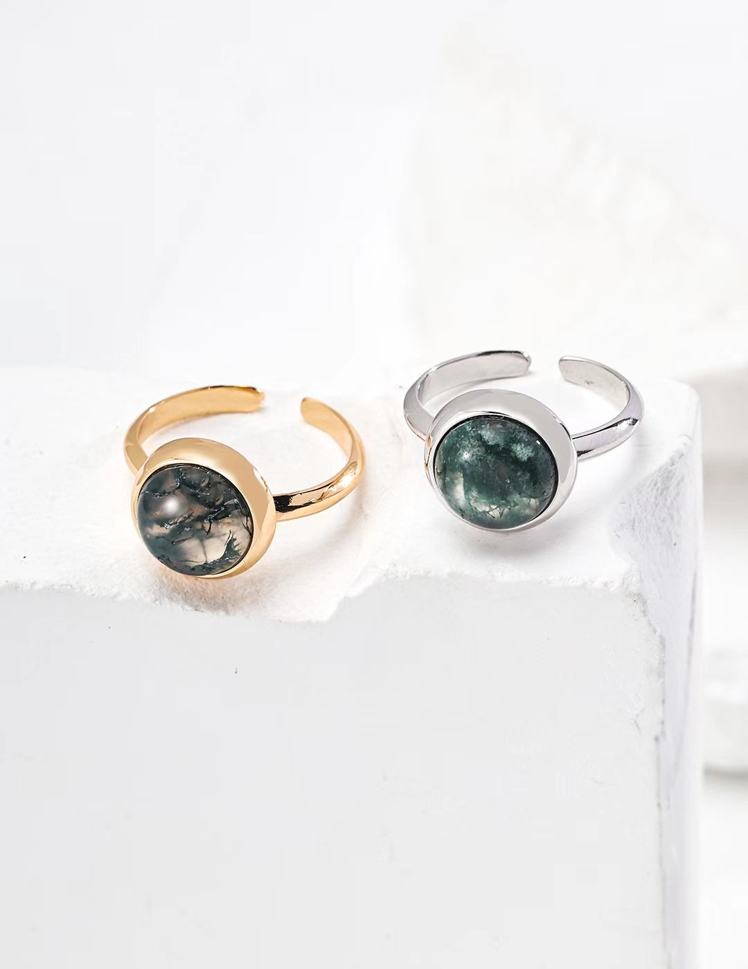 FirstMeet Aquatic Agate Ring