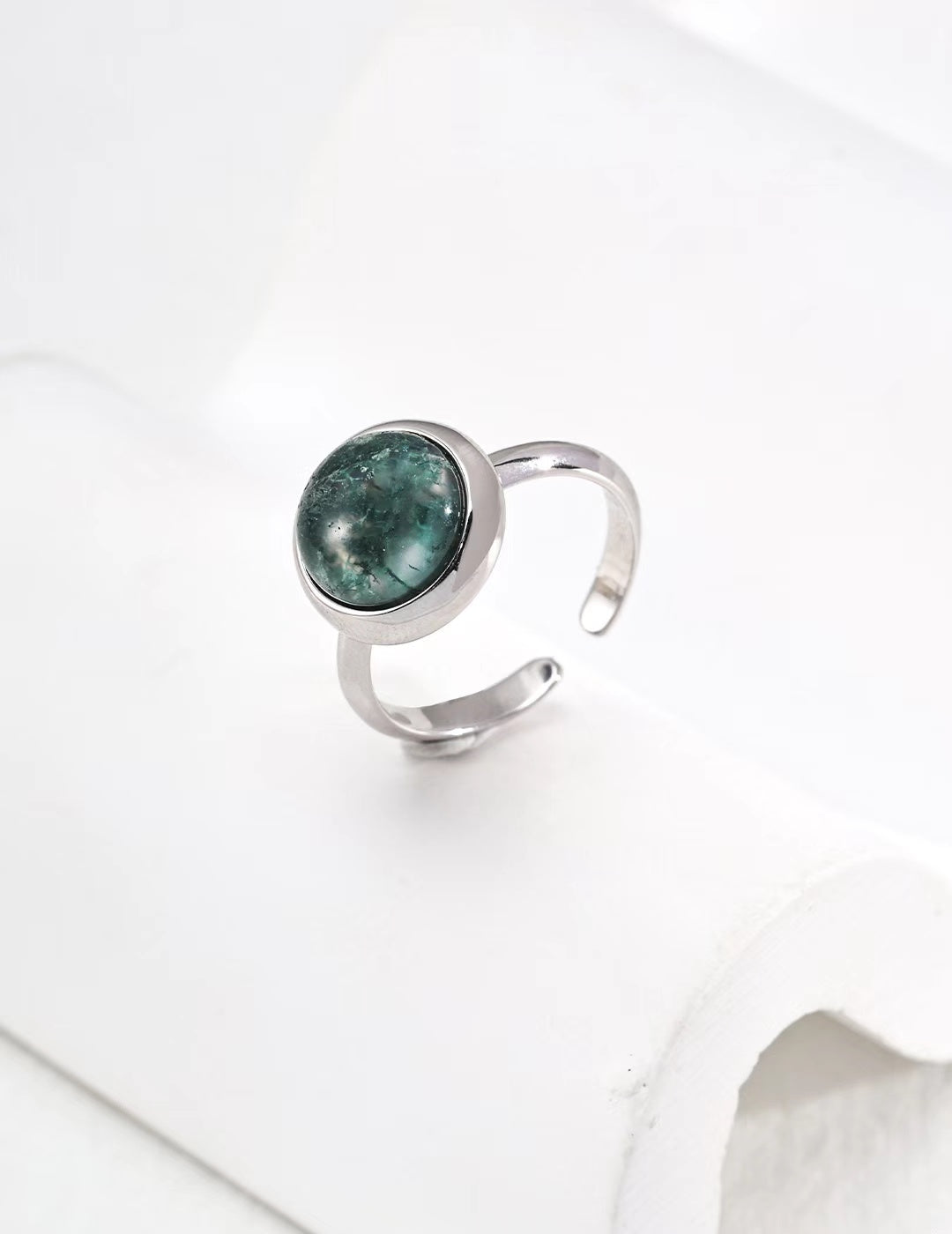 FirstMeet Aquatic Agate Ring