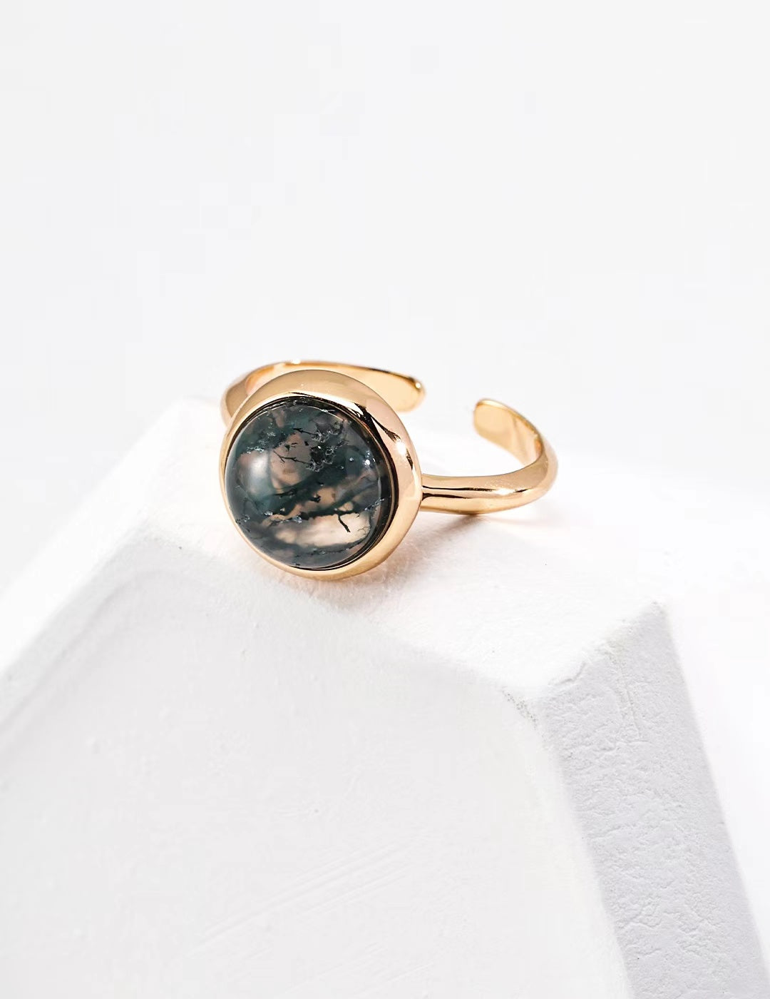 FirstMeet Aquatic Agate Ring