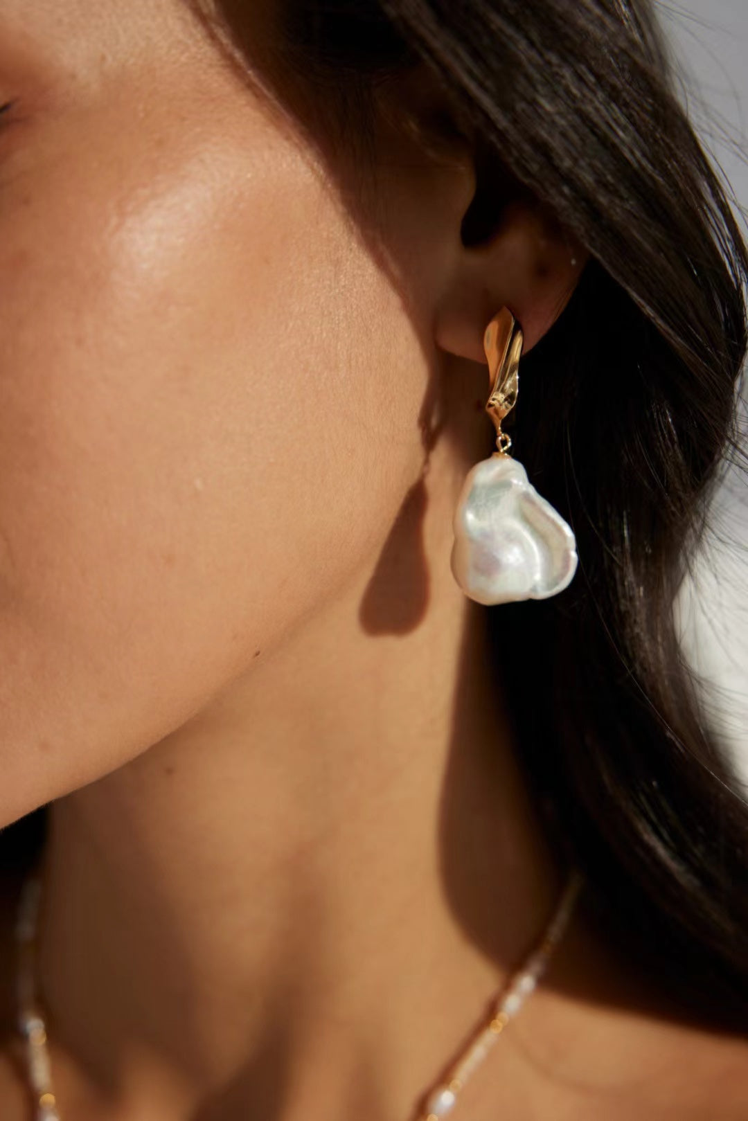 FitstMeet Natural Pearl Earrings Resin Earrings