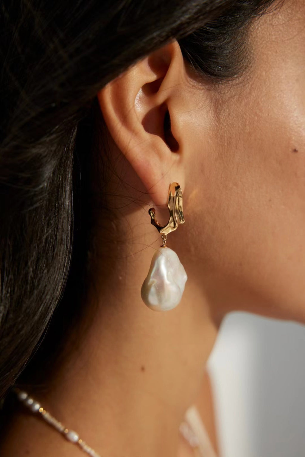 FitstMeet Natural Pearl Earrings Resin Earrings