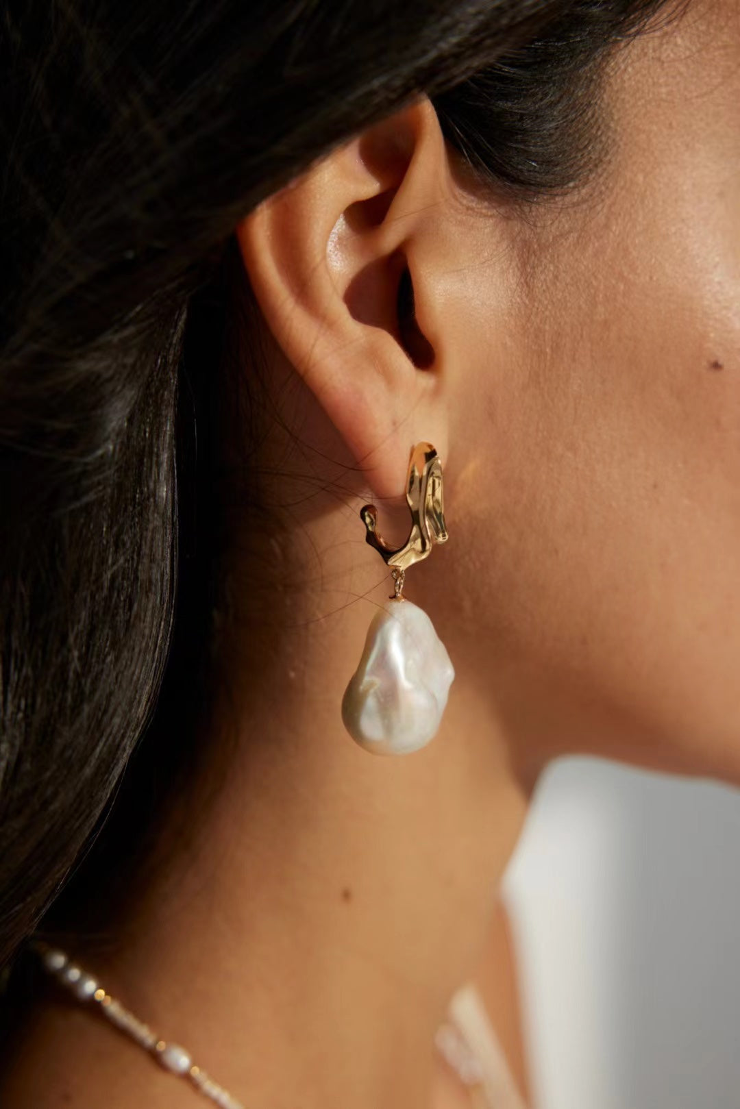 FitstMeet Natural Pearl Earrings Resin Earrings