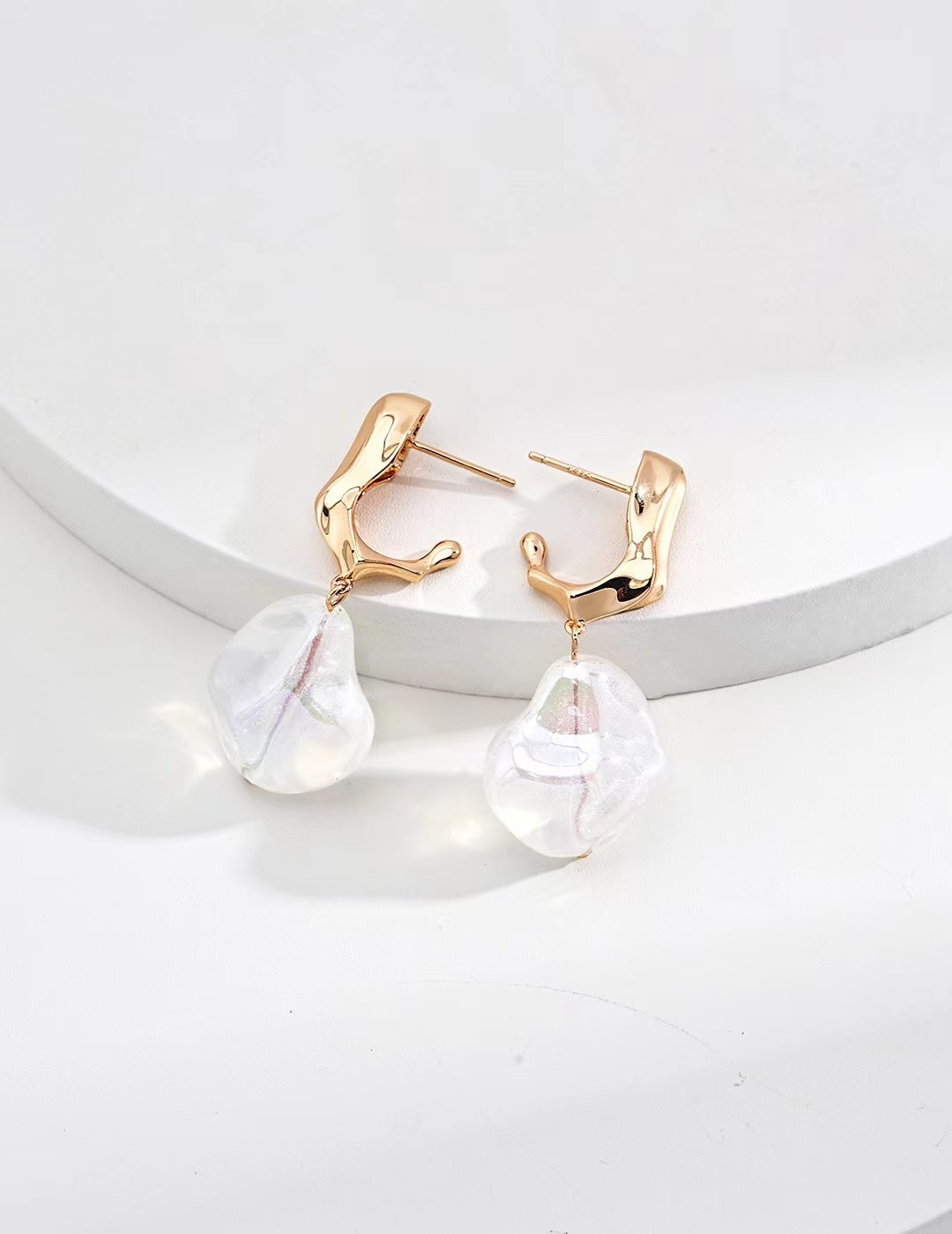 FitstMeet Natural Pearl Earrings Resin Earrings