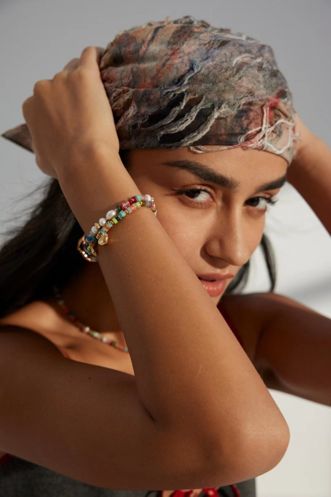 FirstMeet Pearl Dopamine Matching Colored Stone Bracelet