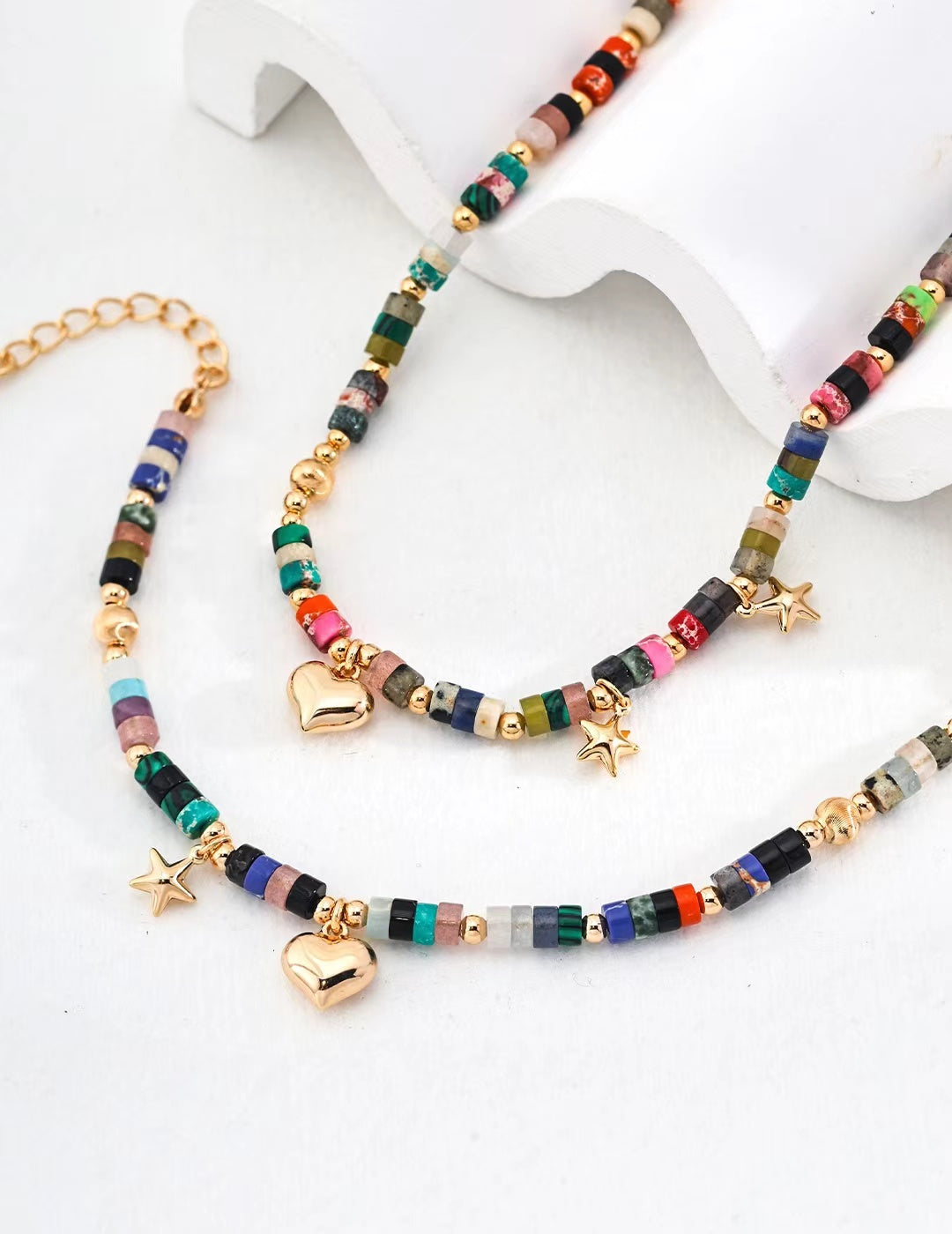 FirstMeet Pearl Dopamine Matching Colored Stone Bracelet