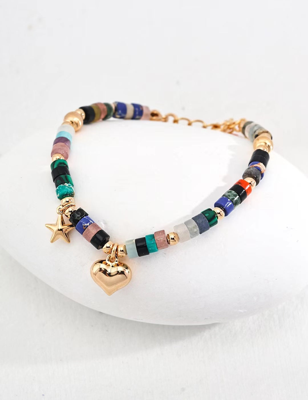 FirstMeet Pearl Dopamine Matching Colored Stone Bracelet