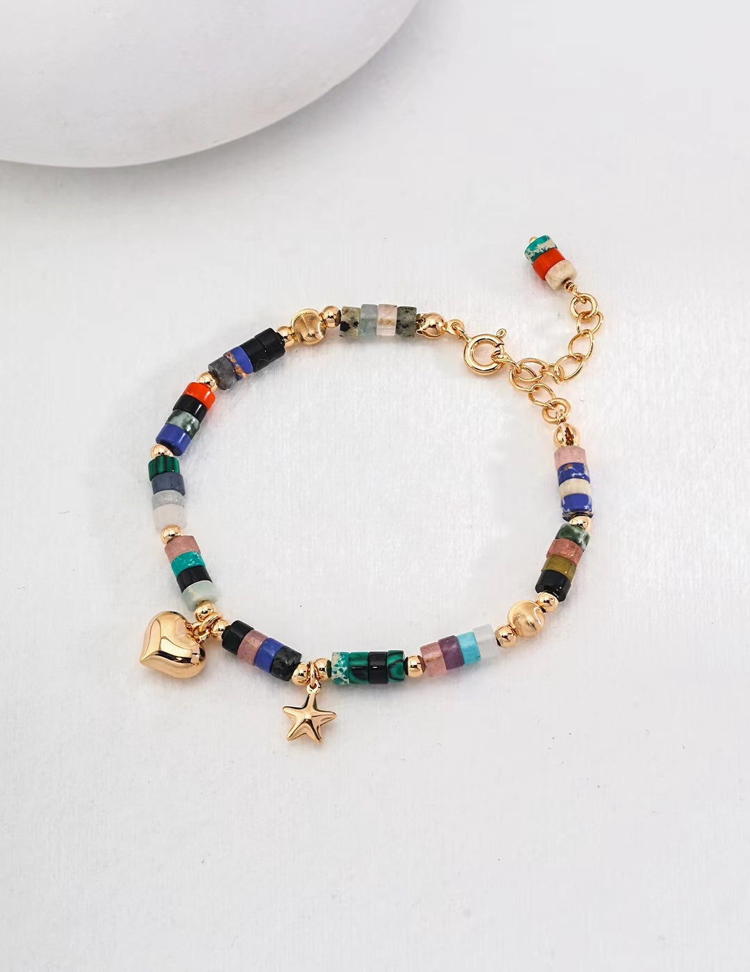 FirstMeet Pearl Dopamine Matching Colored Stone Bracelet