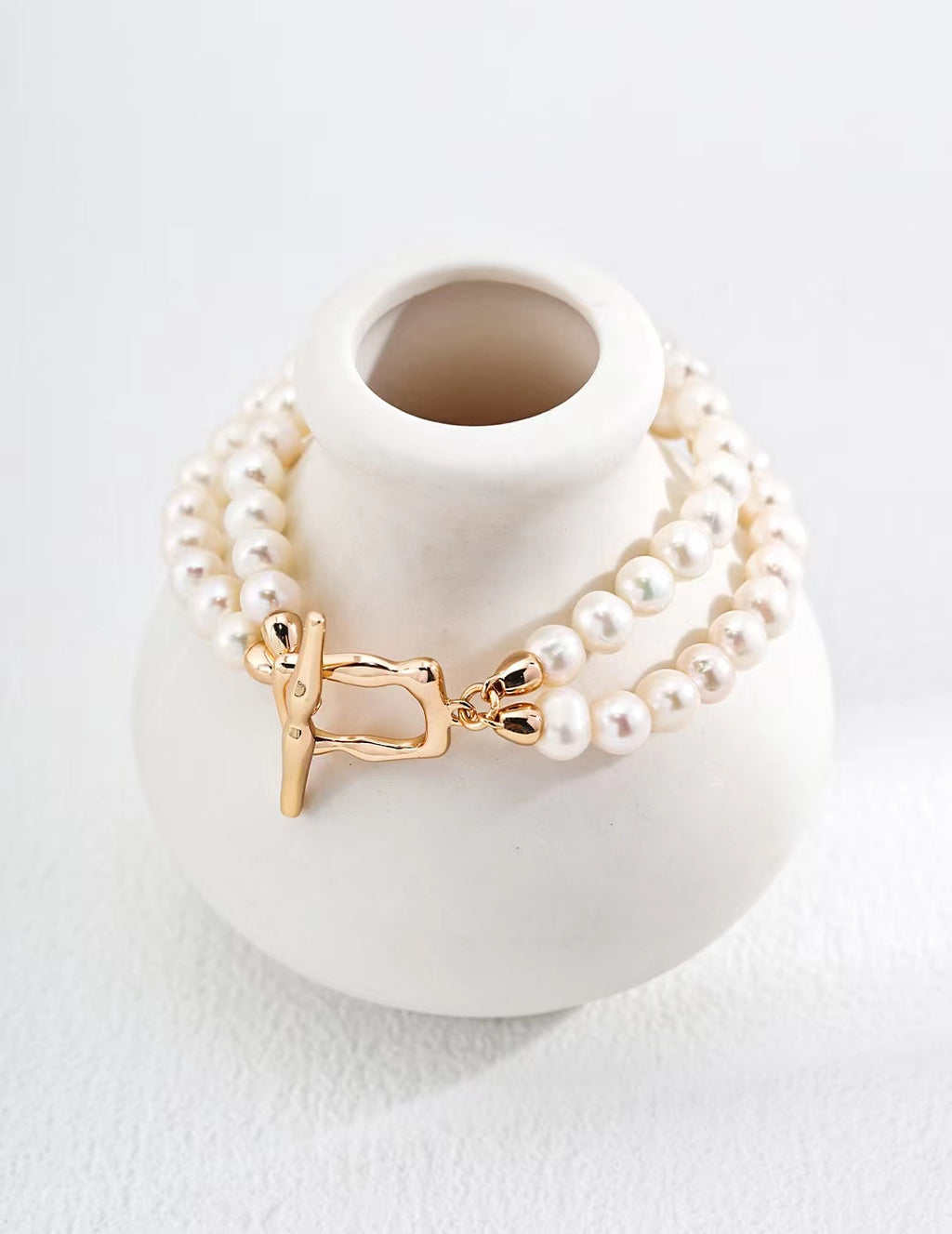 FirstMeet Natural Pearl Bracelet Double Pearl Bracelet