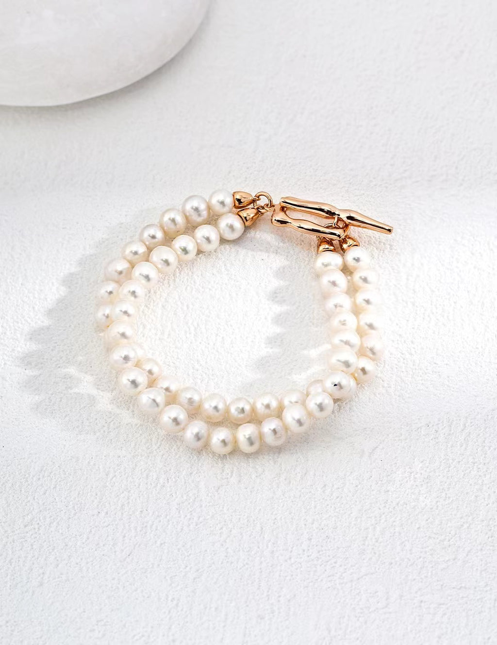 FirstMeet Natural Pearl Bracelet Double Pearl Bracelet