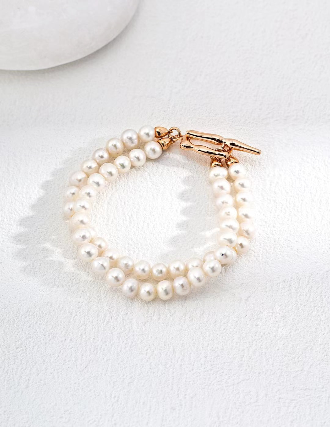 FirstMeet Natural Pearl Bracelet Double Pearl Bracelet