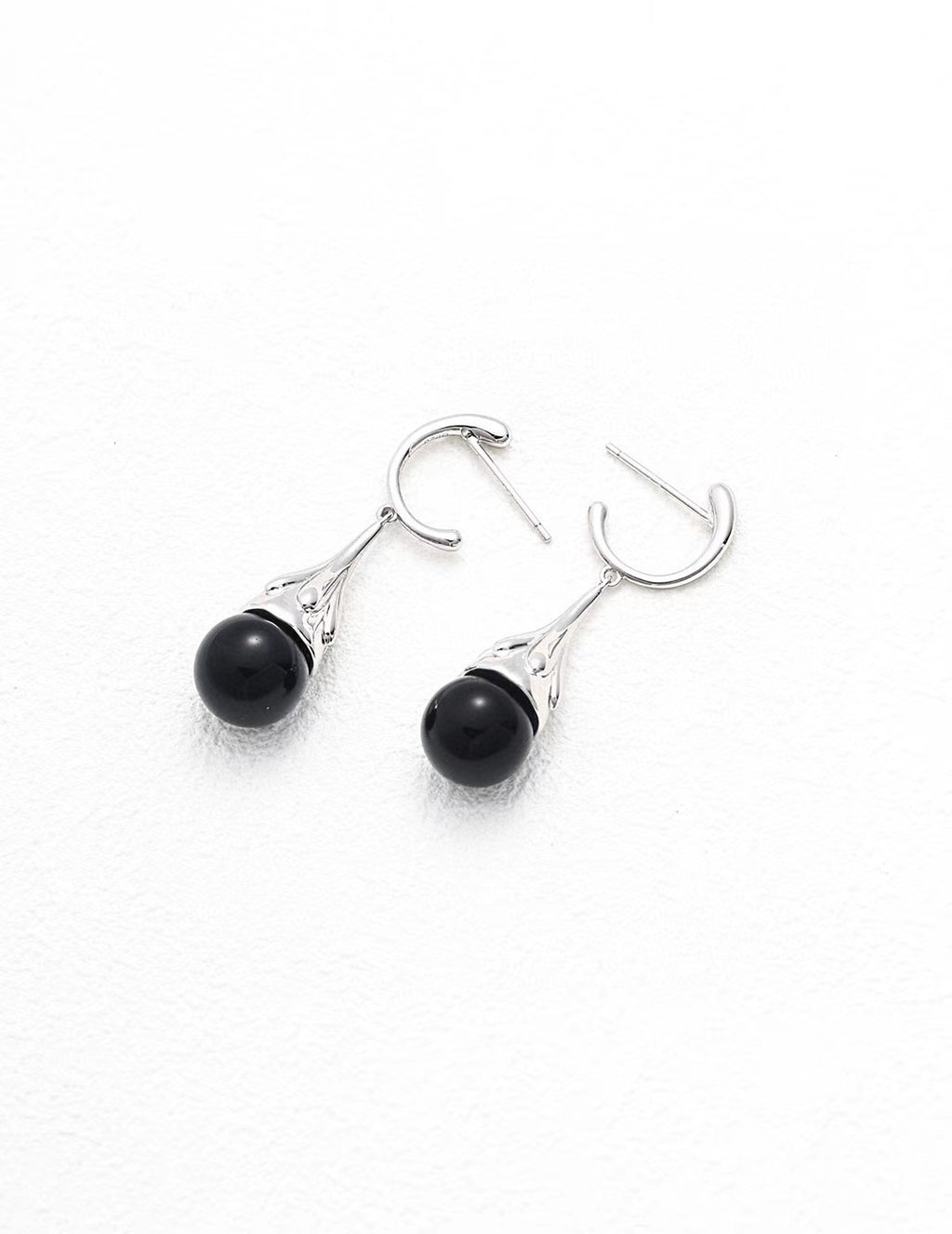 Black Agate Tiger Eye Stone Earrings