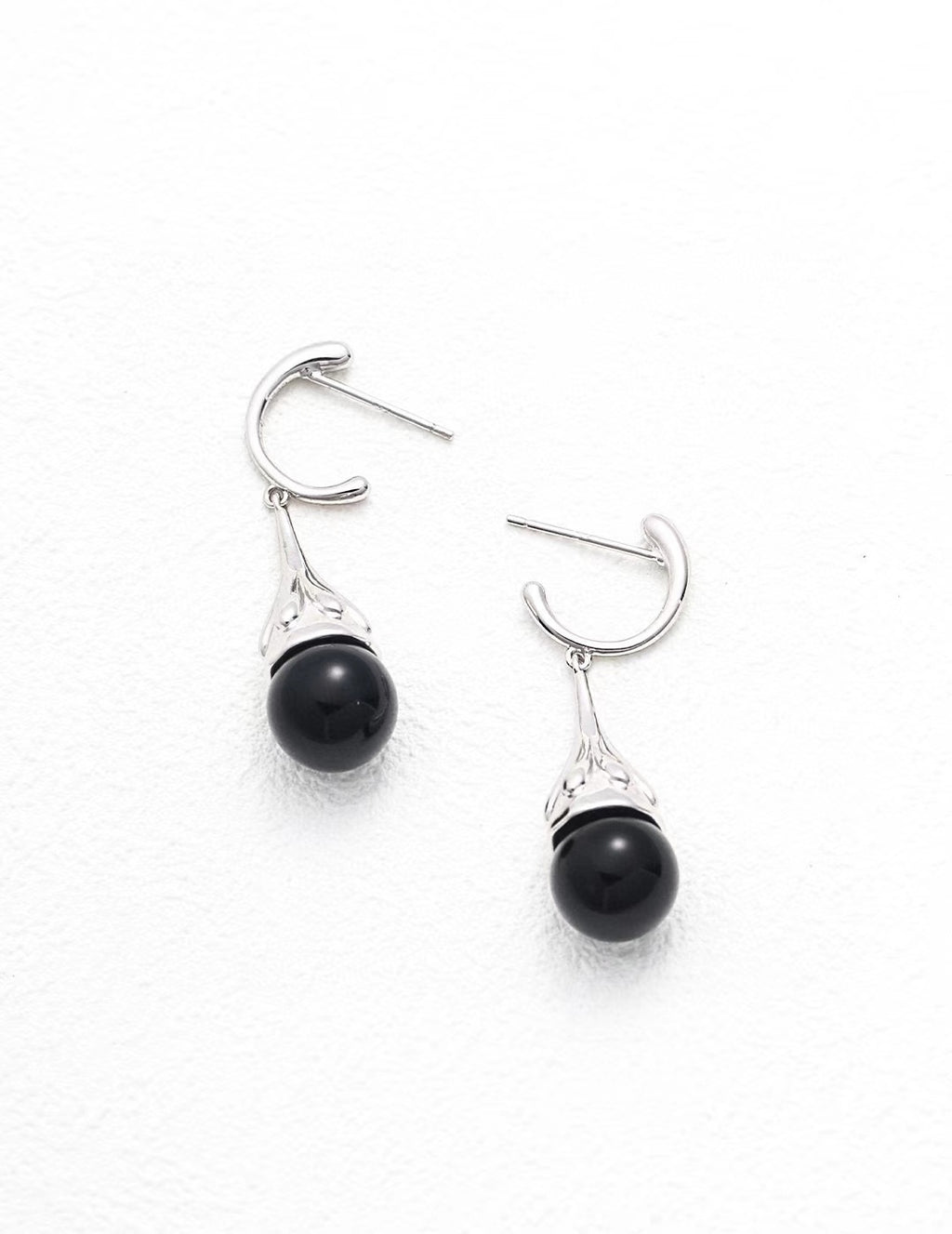 Black Agate Tiger Eye Stone Earrings