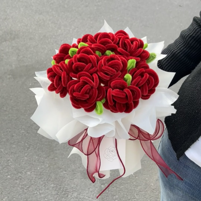 Red Rose Bouquet DIY Kit