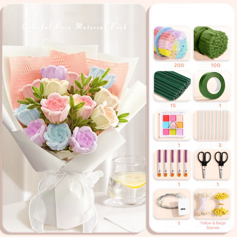 Colorful Rose DIY Kit - Rainbow Flowers