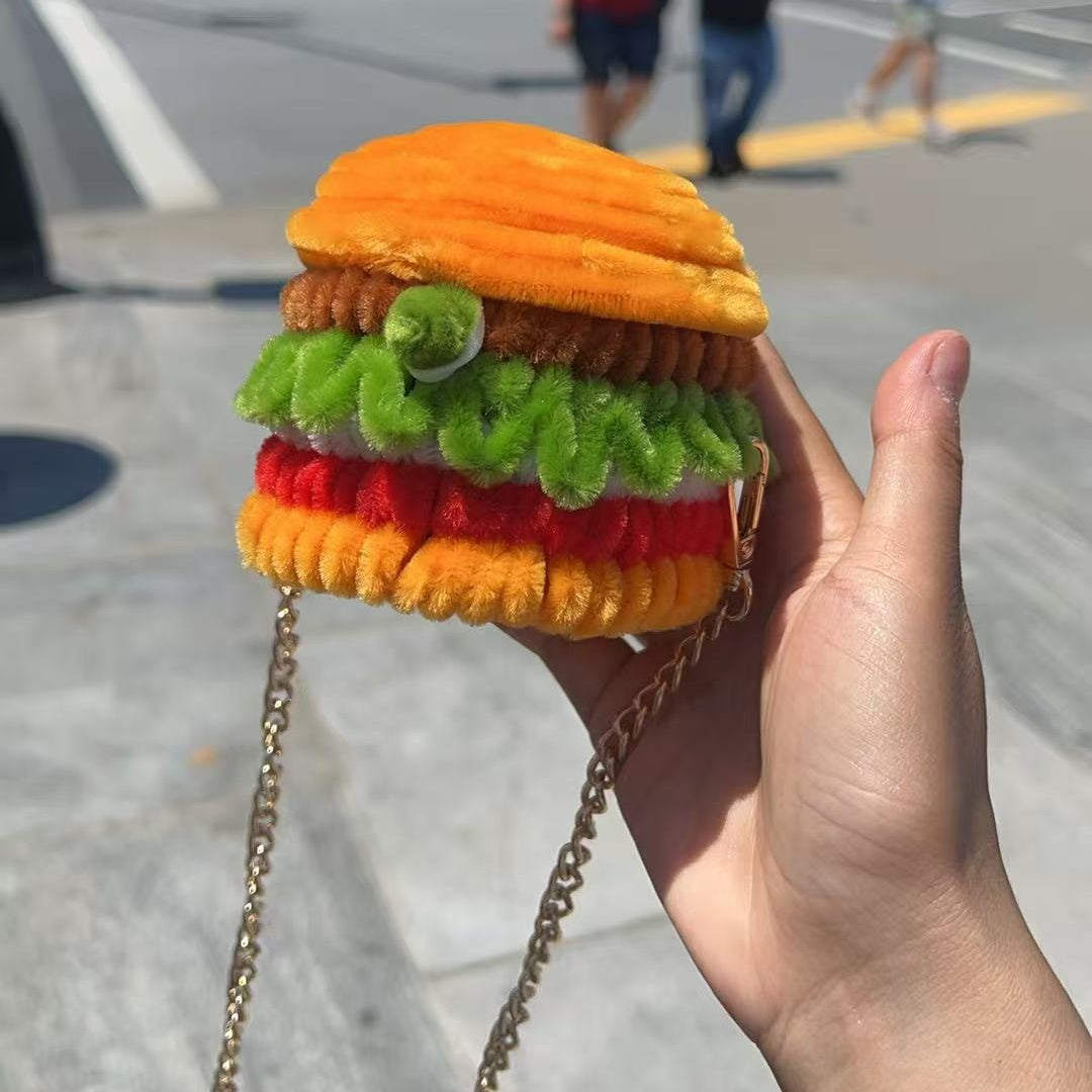 Hamburger Shaped Chain Crossbody Bag