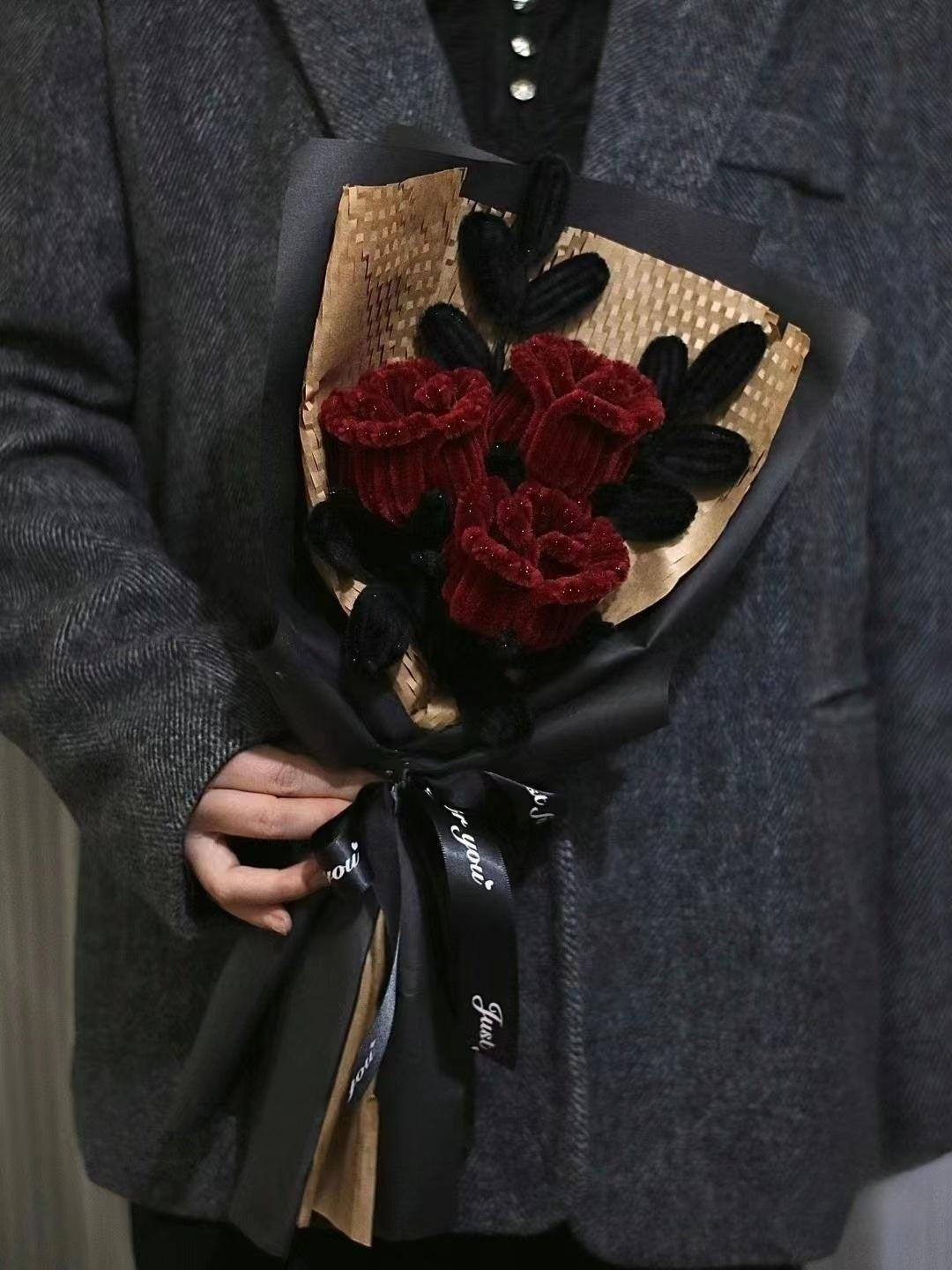 Three Vintage Red Roses